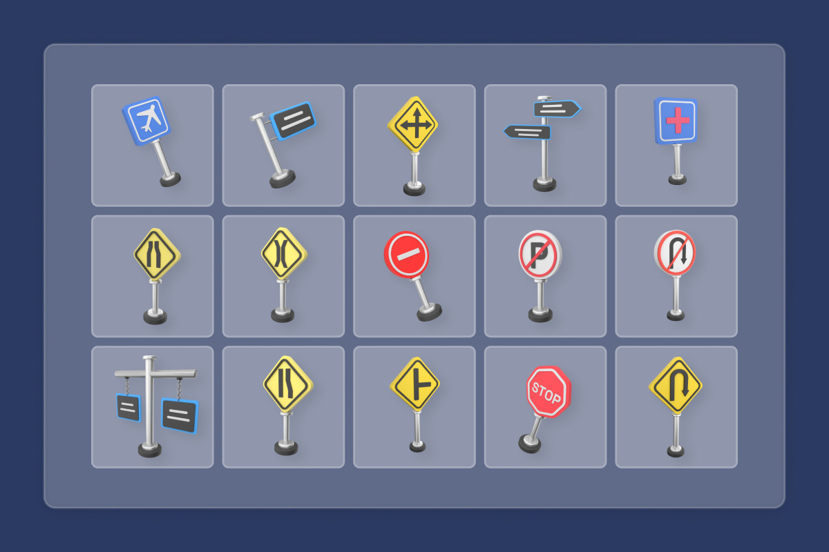Signa - Urban Navigation 3D Icons, a Transportation Illustration by twinstd (Photo 6 of 6)