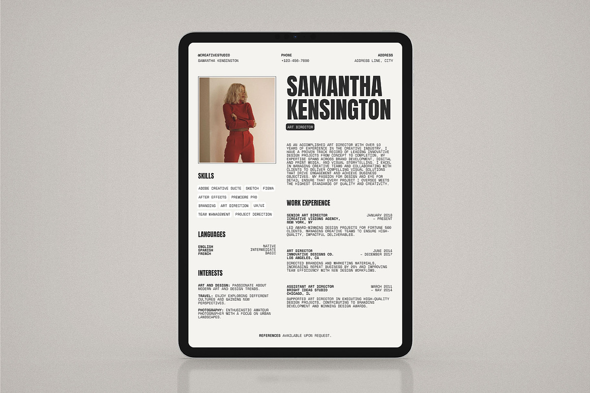 Modern One Page Resume Template, a Resume Template by Moscovita Studio (Photo 7 of 8)
