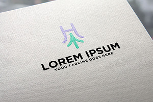 letter H pine logo design
