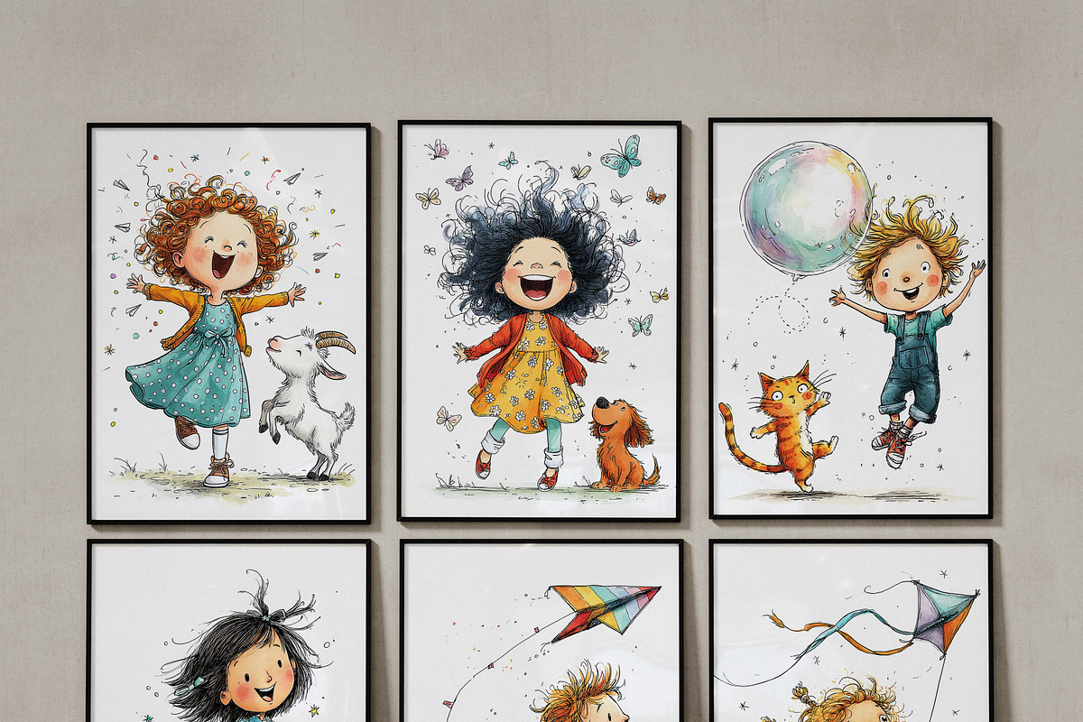 Quirky Kids and Pets Clipart, a Graphic by one-touch (Photo 6 of 7)