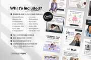 30 Mental Health Static Ad Templates, a Social Media Template by DigiPax (Thumbnail 2 of 10)