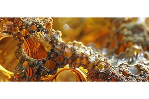 Golden abstract mesh structure with, an Abstract Photo by piter.goskov