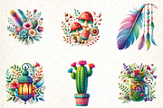 Watercolor  Boho Spring Clipart, an Illustration by DreamCafeArt (Thumbnail 3 of 5)