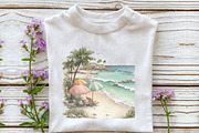 Mediterranean Summer Beach Clipart, an Illustration by OK Design (Thumbnail 5 of 6)