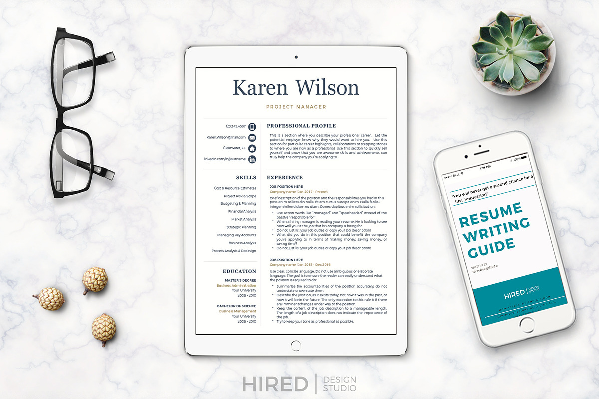 Sales Resume and Cover Letter, CV, a Resume Template by HIRED Design Studio (Photo 8 of 12)
