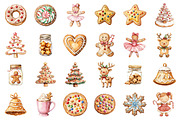 Watercolor Gingerbread Clipart, an Illustration by SinaCreation (Thumbnail 2 of 5)