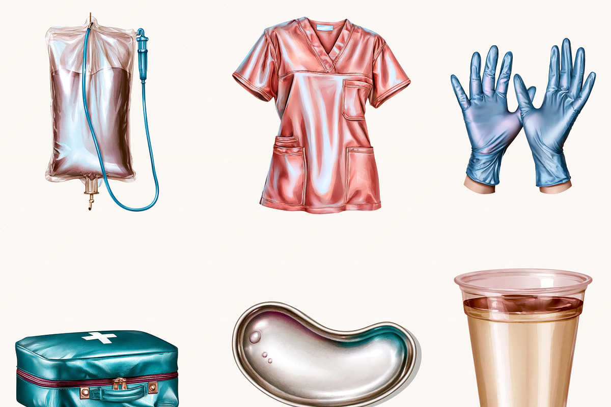Watercolor Nurse Clipart Bundle, a Healthcare Illustration by BusyDaydesign (Photo 5 of 9)