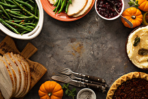 Thanksgiving table overhead shot, a Food & Drink Photo by farwasser