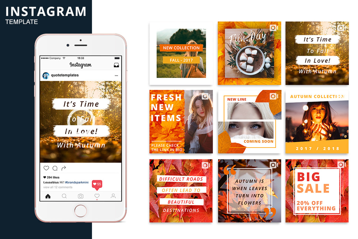 Autumn Instagram Animated Template, a Social Media Template by Brandspark Mini (Photo 1 of 2)