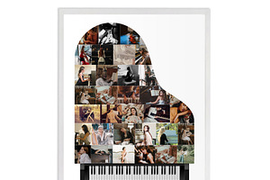 Piano Photo Collage,Musician Shape