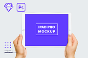 iPad in Hands mockup Front View, an iPad Mockup by LazyCrazy (Thumbnail 1 of 2)
