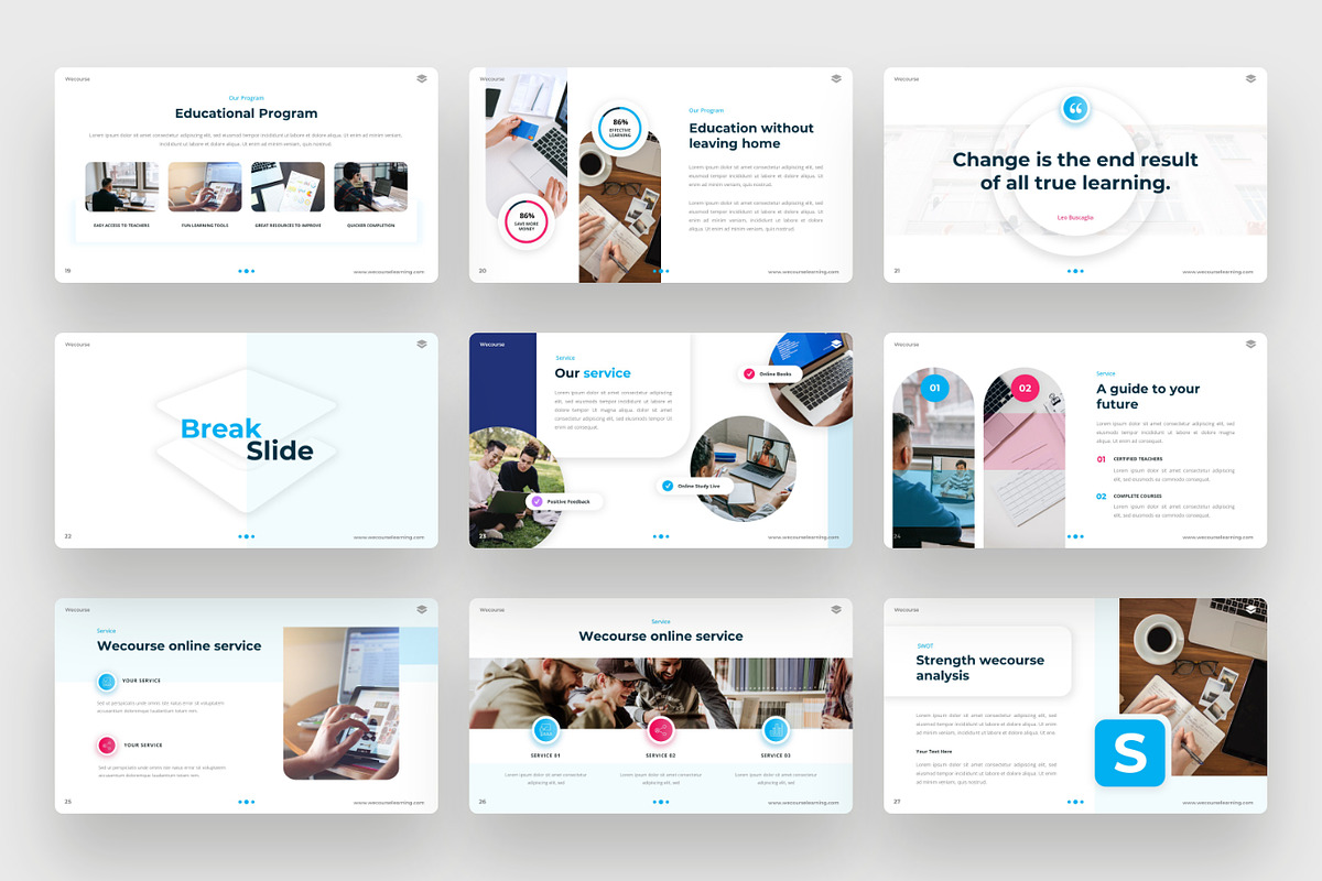 Wecourse - Online course PowerPoint, a Presentation Template by BeadyLab (Photo 4 of 6)