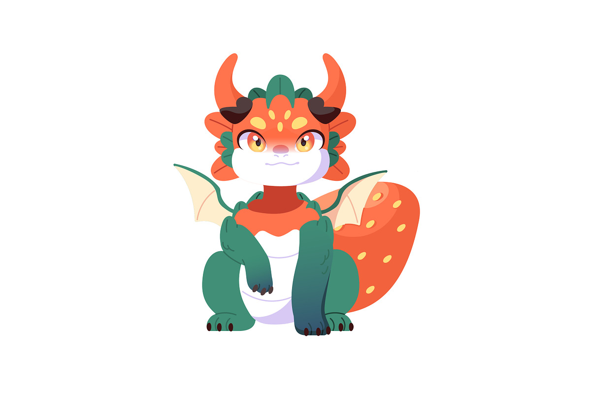 Cute baby dragons set + patterns, an Animal Illustration by PaperTrident (Photo 11 of 13)