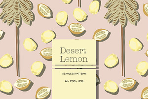 Desert Lemon, Tropical Fruit Pattern