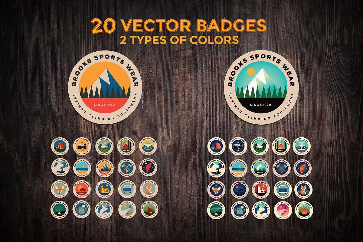 20 Outdoor Badges, a Branding & Logo Template by Liviu (Photo 3 of 4)