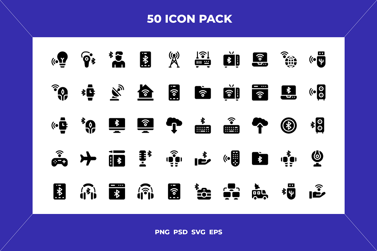 Wifi and bluetooth icons, an Outline Icon by Wencory (Photo 1 of 2)