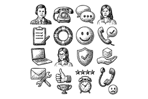 Customer Support Icons, an Object Graphic by RT Studio