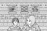 11 Mother's day coloring book page, an Illustration by Somjai King (Thumbnail 7 of 13)