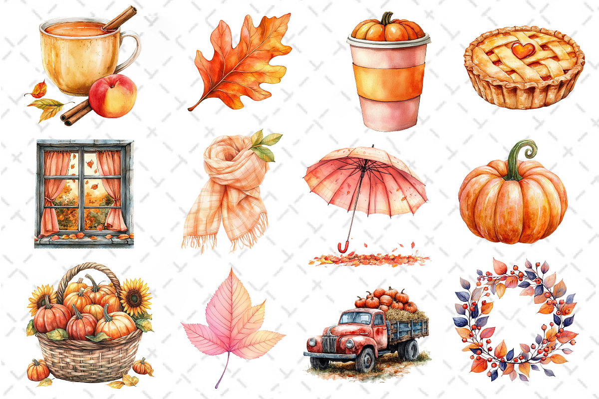 Peach Colored Autumn Clipart, an Illustration by Dream Creation (Photo 3 of 4)
