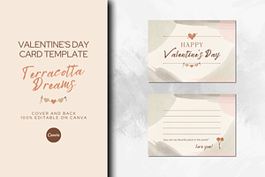 VALENTINE'S DAY CARD CANVA TEMPLATE, a Card Template by The Little Lily Studio