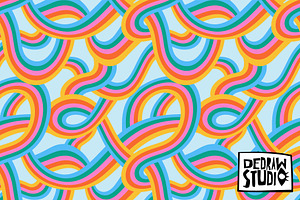 Retro Rainbow Pattern, a Pattern Graphic by Dedraw Studio