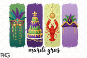 Brushstroke Mardi Gras PNG, an Illustration by Black Bird Studio (Thumbnail 1 of 3)