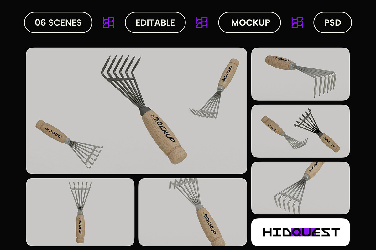 Coated Wooden Hand Fork Mockup, a Household Mockup by hiddemaru (Photo 2 of 4)