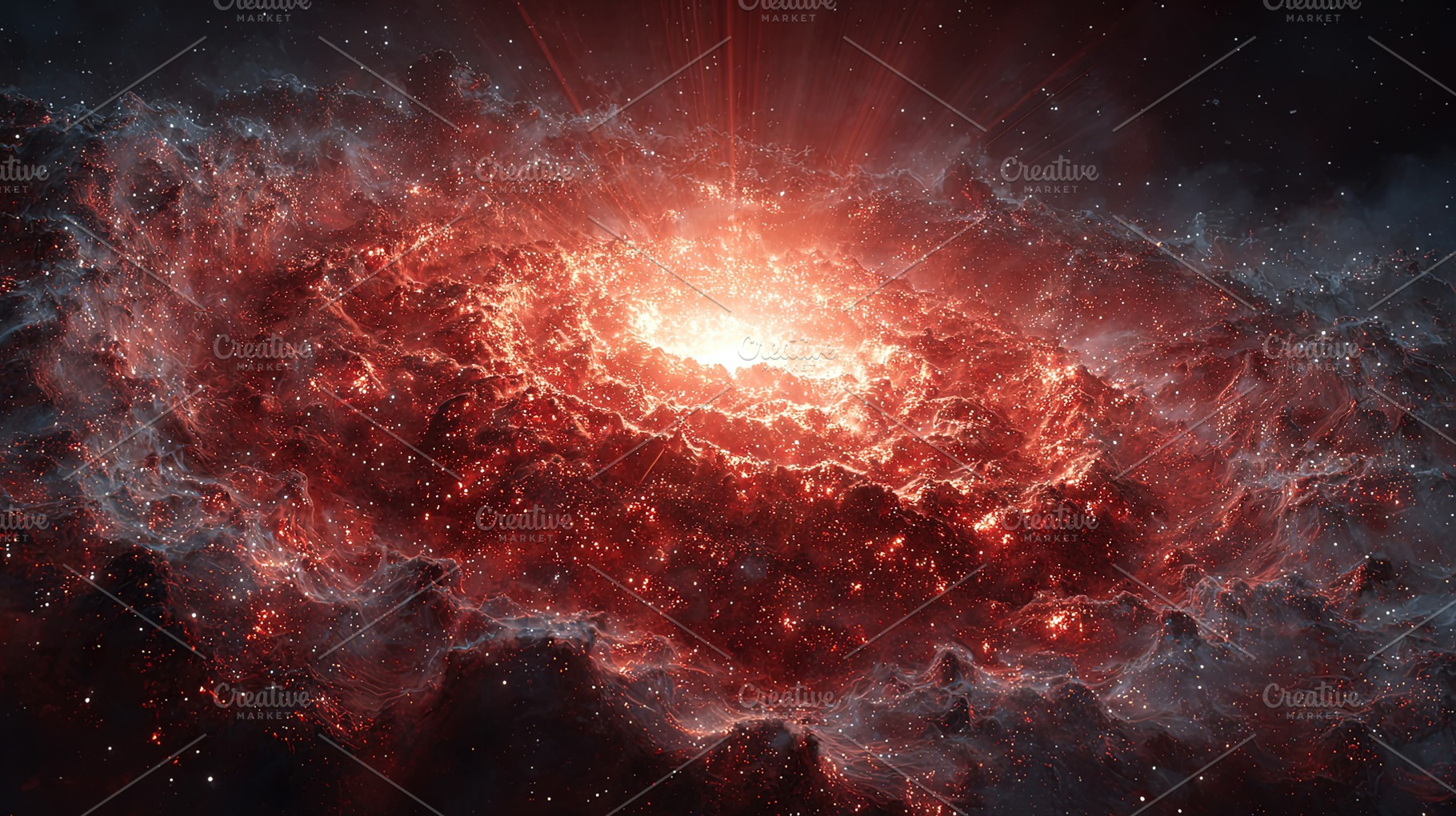 Fiery Spiral Galaxy in Space, an Abstract Photo by Ales Munt