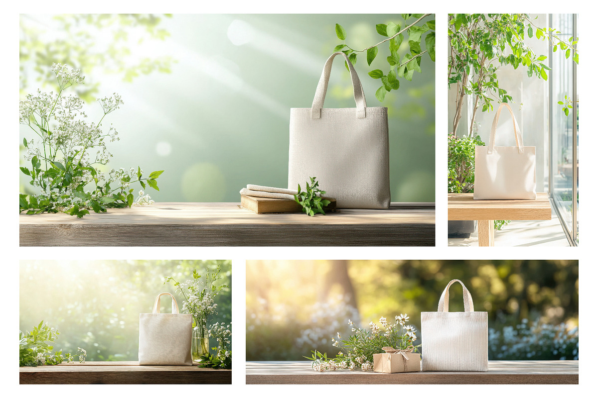 Cotton tote bag mockup on a bench, a Background Photo by Nebbia (Photo 3 of 4)