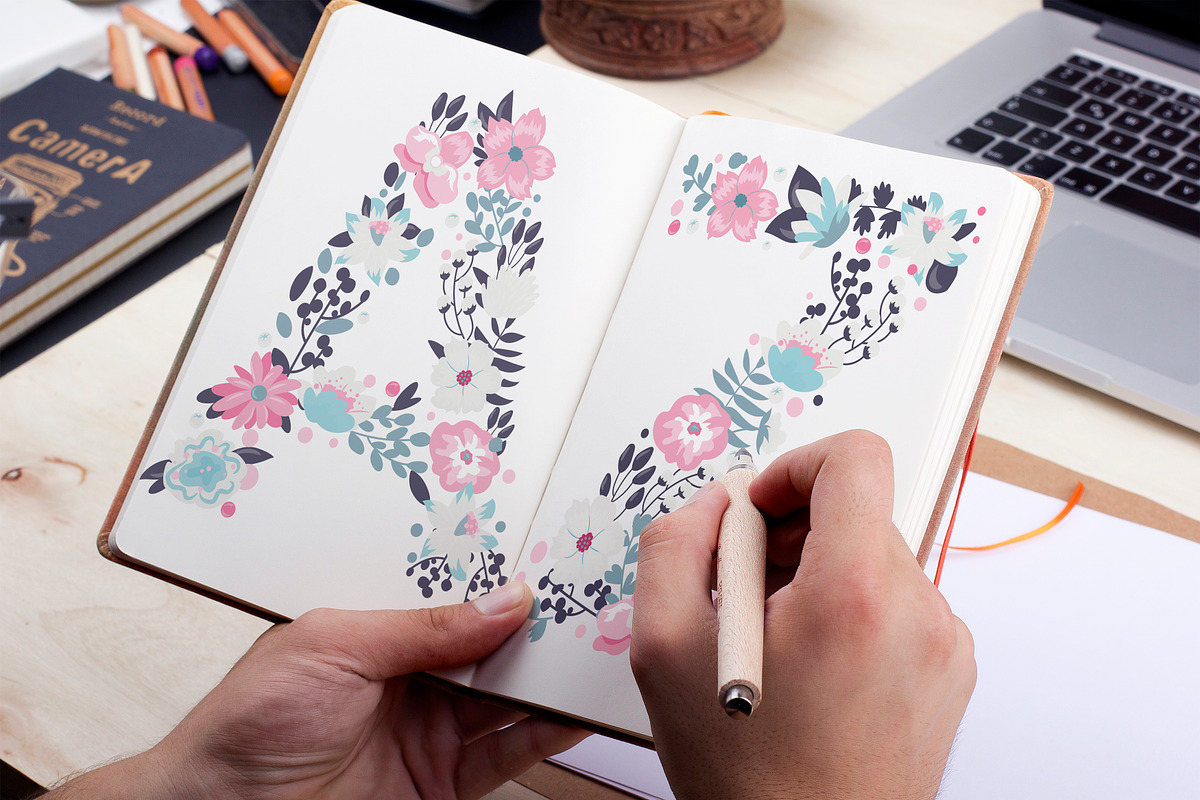 Floral alphabet and numbers, an Object Graphic by Anna Violet (Photo 2 of 5)