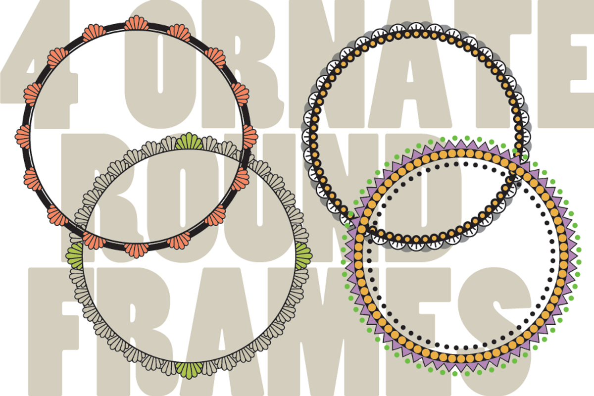 4 Ornate Round Frames, a Decorative Illustration by Penina (Photo 1 of 3)