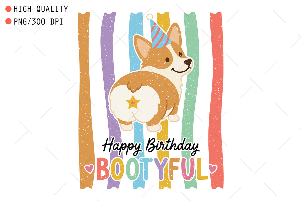 Birthday Pun Dog Hand-Drawn PNG, a Seasonal Illustration by OK Design (Photo 1 of 5)