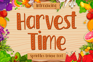 Harvest Time - Sprinkles Unique Font, a Font by Typefactoryco