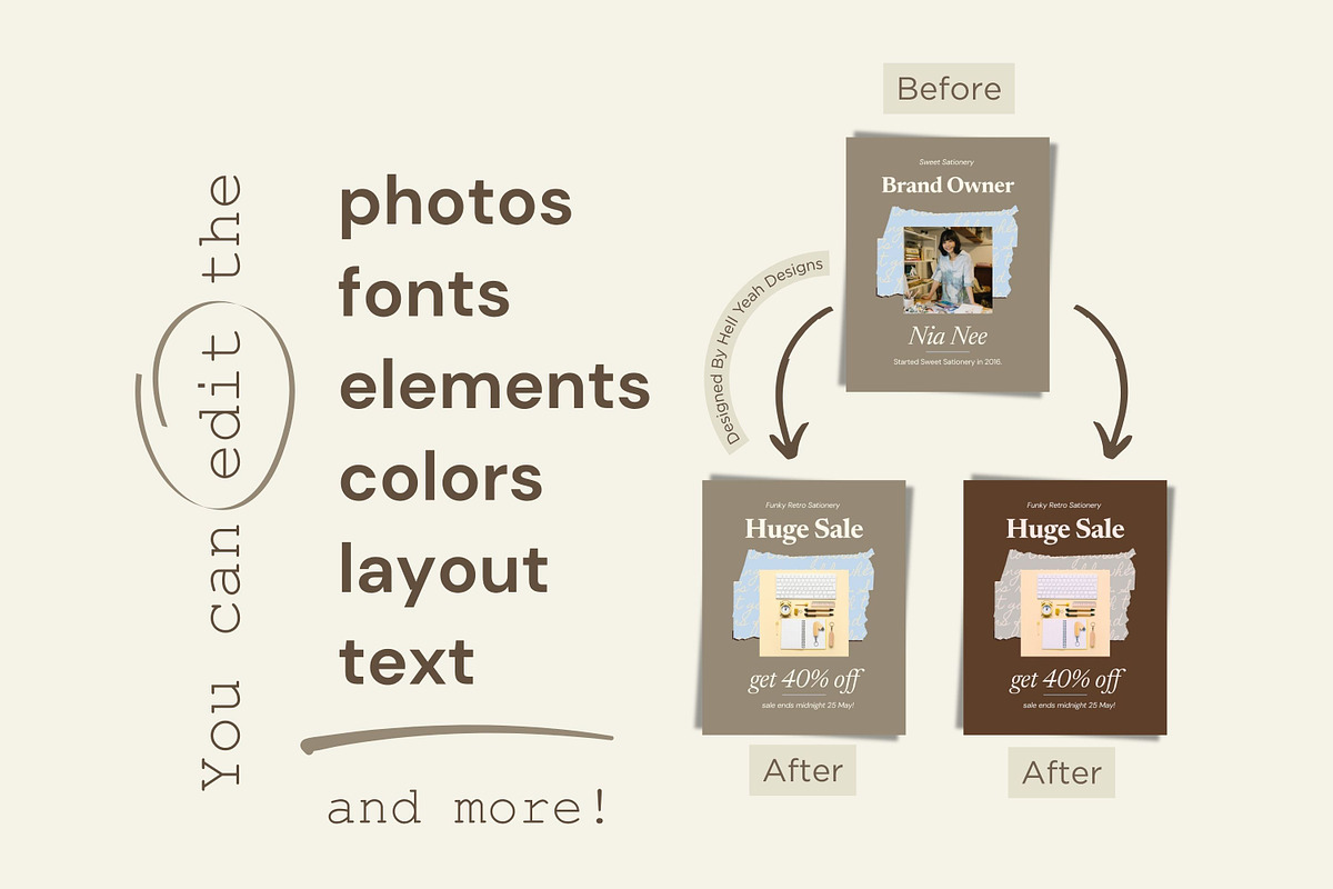 Nostalgic Branding Kit Canva, a Branding & Logo Template by Hell Yeah Designs (Photo 5 of 19)