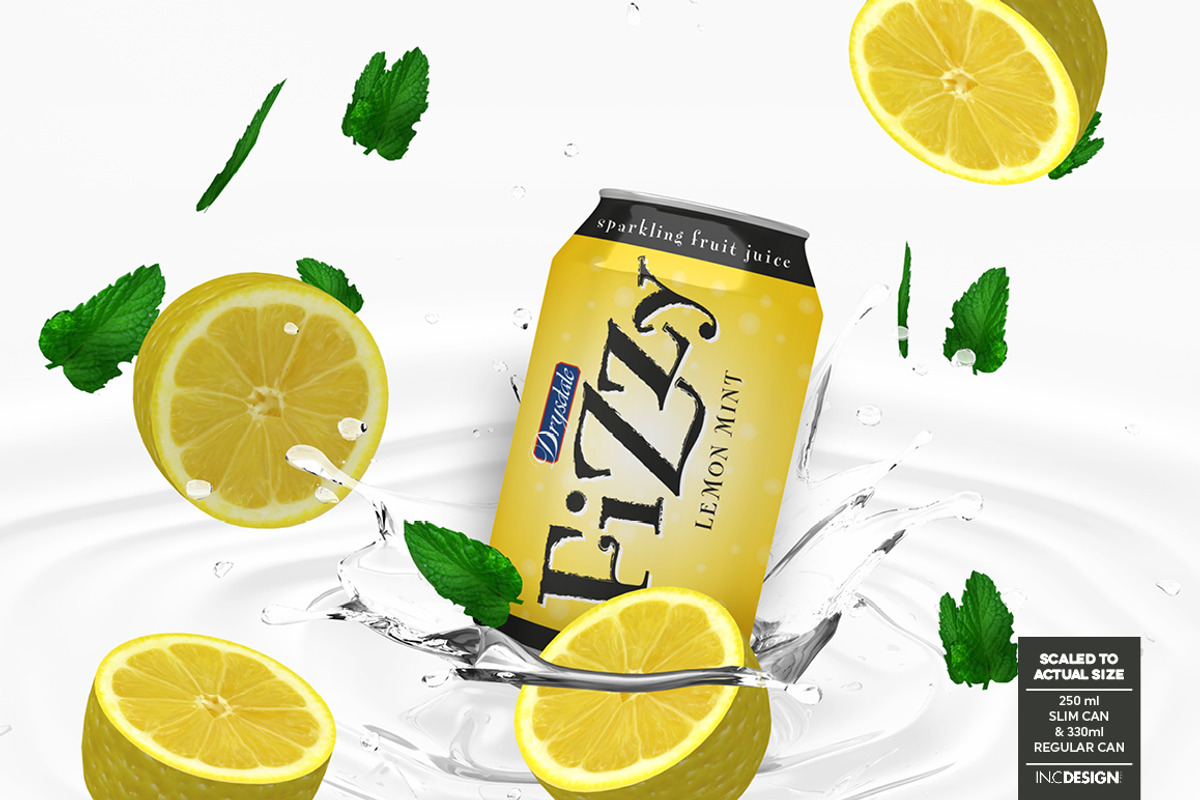 Can Splash Packaging Mock Up, a Product Mockup by INCDesign