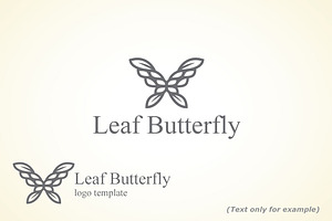 Leaf Butterfly Logo Template