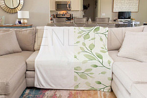 Minky Blanket on couch mockup #BH05