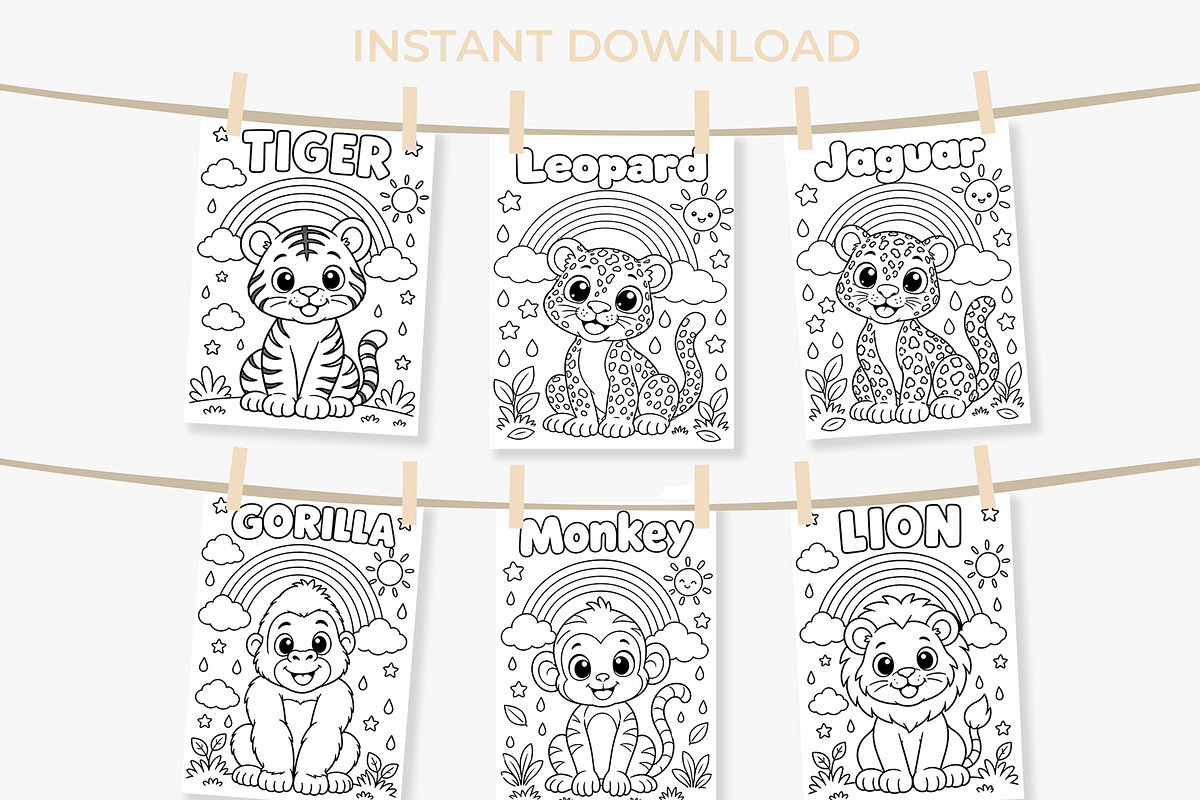 Animal Coloring Book Kids 30 Page, an Education Illustration by Mohammad Sarfaraz (Photo 8 of 15)