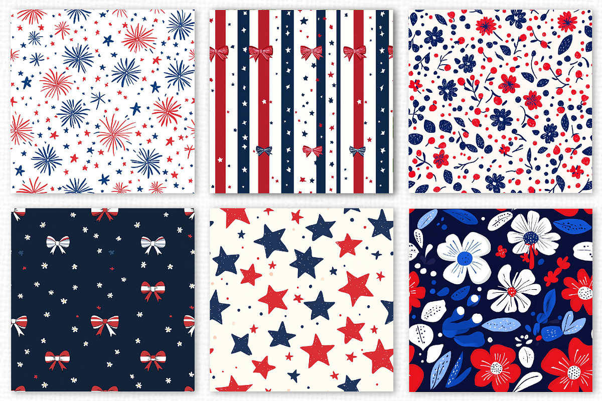 4th of July Patriotic Pattern Bundle, a Texture Illustration by Dream Creation (Photo 6 of 7)