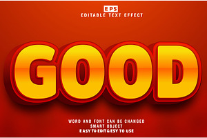 Vector Good 3d Editable Text Effect