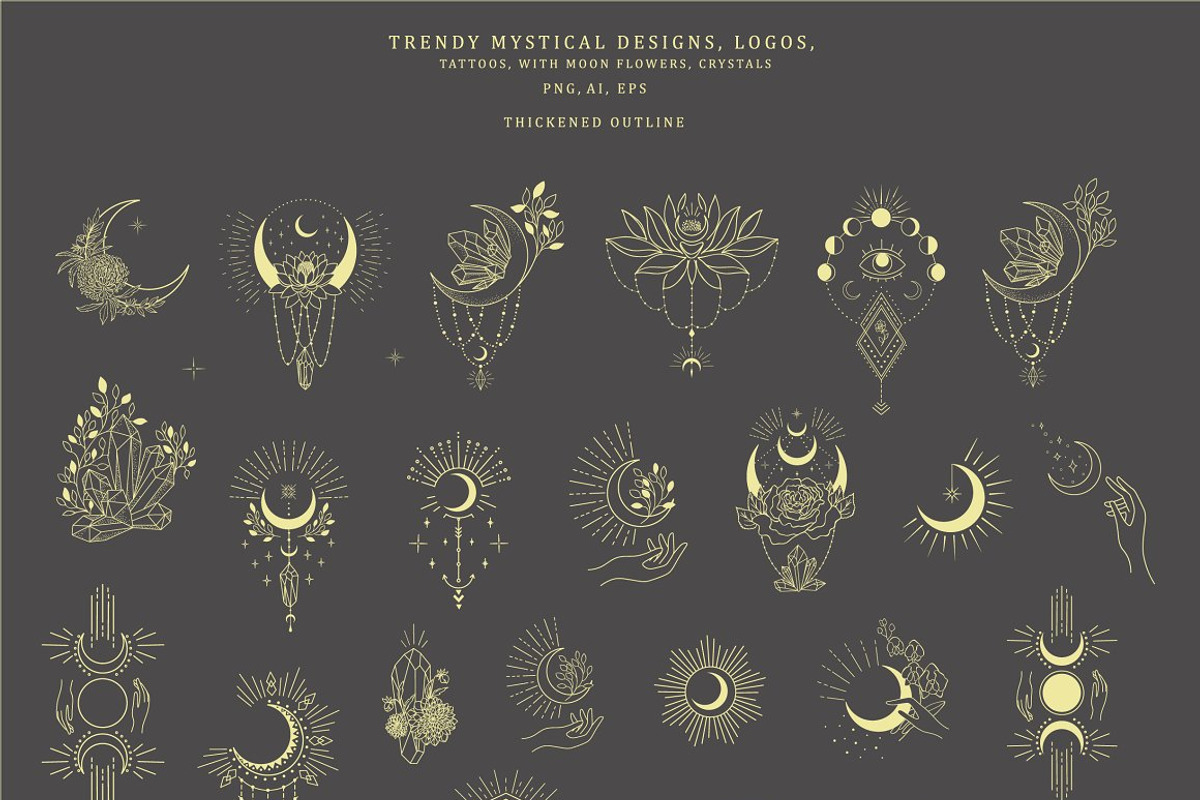 UPDATE! Mystical Moon Trendy Designs, a Decorative Illustration by Designwork (Photo 7 of 23)