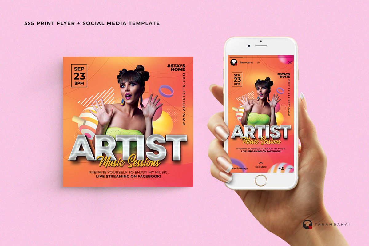 Artist Flyer Template, a Social Media Template by Plan B (Photo 1 of 3)