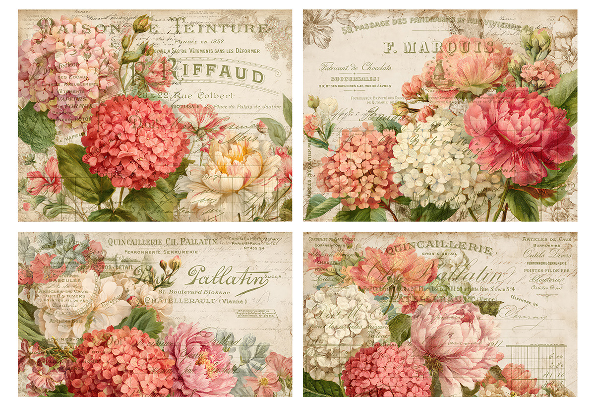 French Hydrangeas Printable Textures, a Texture Graphic by Polka Dot Pixels (Photo 4 of 4)