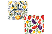 Mediterranean Food Digital Paper, a Pattern Graphic by Designking (Thumbnail 4 of 5)