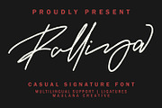 Ralliya Casual Signature Font, a Script Font by Maulana Creative (Thumbnail 1 of 7)