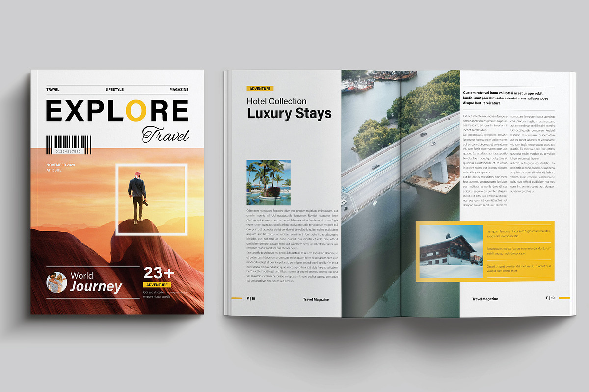 Travel Magazine Template Layout, a Magazine Template by NorthPeak (Photo 4 of 13)