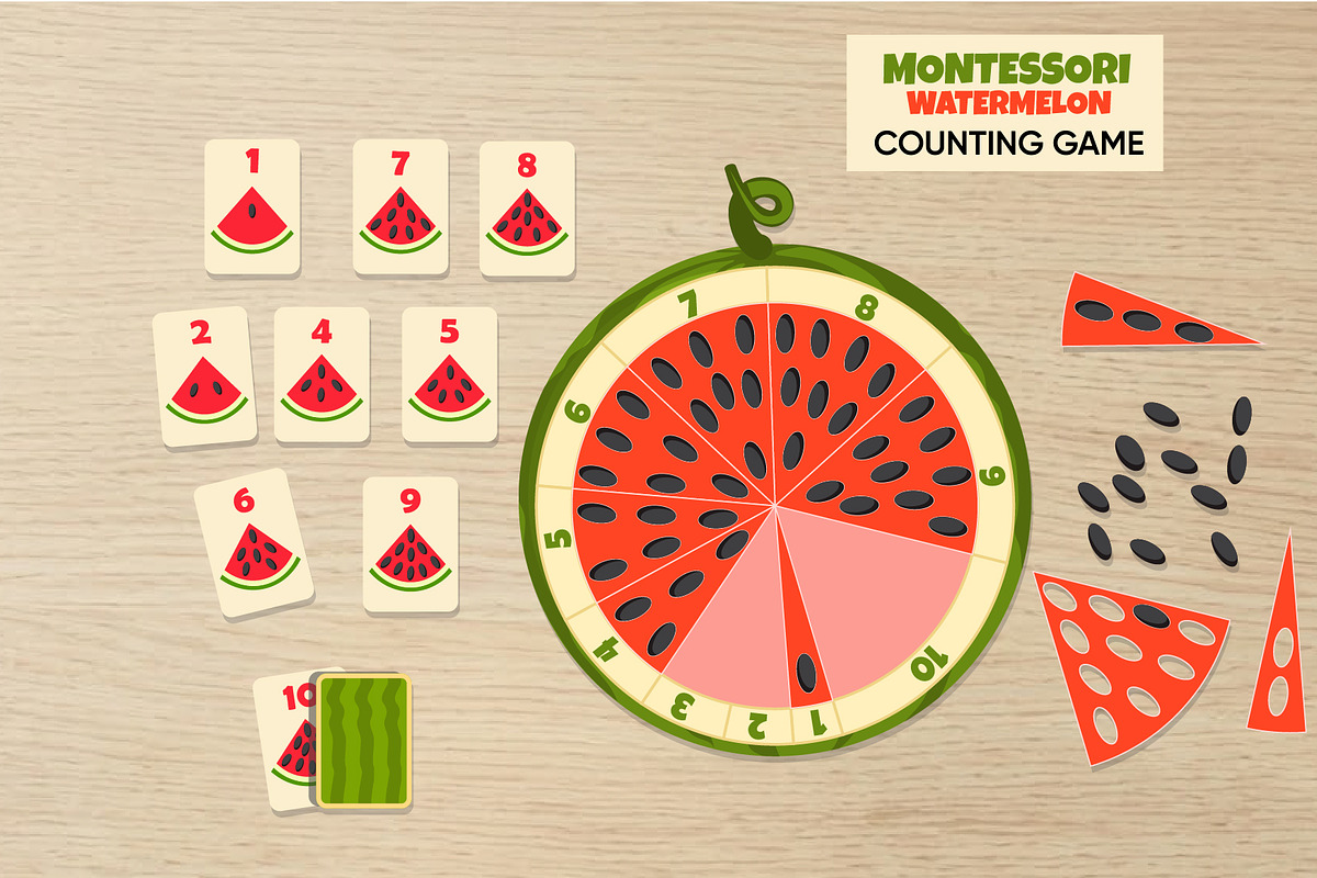 Watermelon Math Educational Games, a Card Template by BabySofja (Photo 3 of 5)
