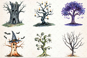 Watercolor Halloween Tree Clipart, an Illustration by Rose Art (Thumbnail 3 of 7)