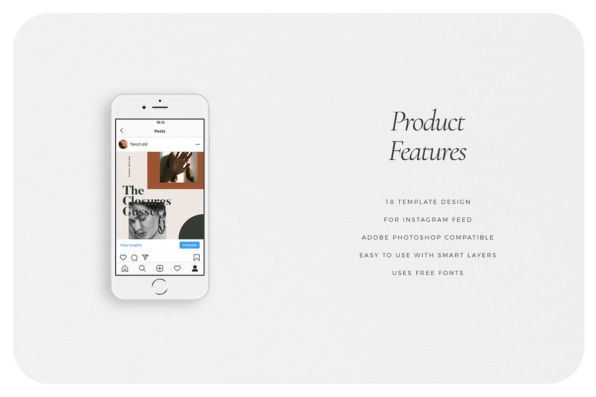 FRENCH Instagram Feed, a Social Media Template by Aprilea (Photo 5 of 7)
