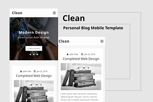 Personal Blog Mobile Template